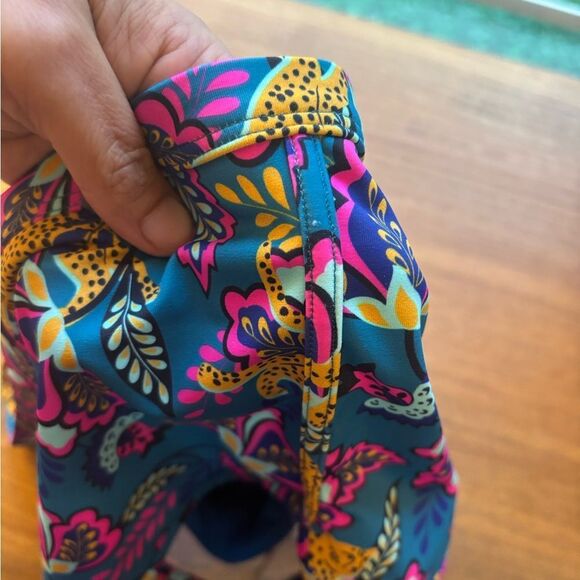 Boden Teal and Pink Patterned Swim shorts - Picture 6 of 7